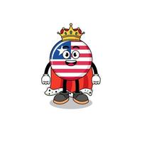 ilustração de mascote do rei da bandeira da libéria vetor
