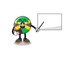 desenho de mascote do professor de bandeira da jamaica vetor