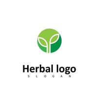 logotipo de ervas símbolo de natureza orgânica vetor