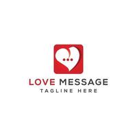 logotipo em forma de coração com design de mensagem de amor vetor