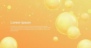 vitamina C. cápsula de pílula.ilustração do vetor de bolhas de sabão 3d