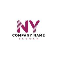 design de logotipo de carta de NY. ilustração em vetor logotipo de carta de ny - vector