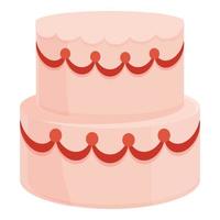 vetor de desenhos animados do ícone do bolo de casamento da noiva. festa do creme