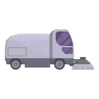 vetor de desenhos animados de ícone de vassoura de lixo. caminhão de estrada