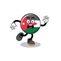 ilustração de mascote da bandeira da Jordânia escorregando vetor