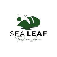 design de logotipo de ilustração de folha do mar vetor