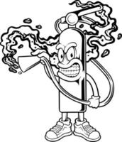 ilustrações vetoriais de contorno de efeito de fumaça de extintor de incêndio com raiva funky para seu logotipo de trabalho, camiseta de mercadoria, adesivos e designs de etiquetas, pôster, empresa de negócios de publicidade ou marcas