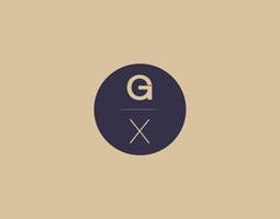 imagens vetoriais de design de logotipo moderno e elegante da letra gx vetor