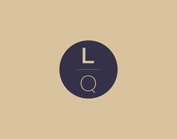 imagens vetoriais de design de logotipo moderno e elegante de letra lq vetor