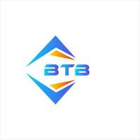 design de logotipo de tecnologia abstrata btb em fundo branco. conceito de logotipo de carta de iniciais criativas btb. vetor