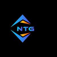 design de logotipo de tecnologia abstrata ntg em fundo preto. conceito de logotipo de carta de iniciais criativas ntg. vetor