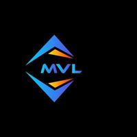 design de logotipo de tecnologia abstrata mvl em fundo preto. conceito de logotipo de letra de iniciais criativas mvl. vetor