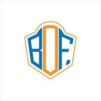bof design de logotipo escudo monograma abstrato sobre fundo branco. bof logotipo da carta de iniciais criativas. vetor