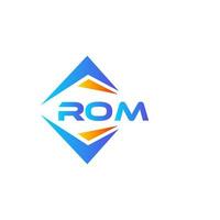 rom design de logotipo de tecnologia abstrata em fundo branco. rom conceito de logotipo de carta de iniciais criativas. vetor