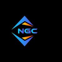 design de logotipo de tecnologia abstrata ngc em fundo preto. conceito de logotipo de letra de iniciais criativas ngc. vetor