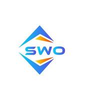 Swo design de logotipo de tecnologia abstrata em fundo branco. swo conceito criativo do logotipo da carta inicial. vetor