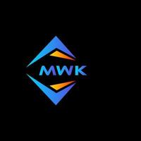 design de logotipo de tecnologia abstrata mwk em fundo preto. conceito de logotipo de letra de iniciais criativas mwk. vetor