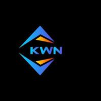 design de logotipo de tecnologia abstrata kwn em fundo preto. conceito de logotipo de carta de iniciais criativas kwn. vetor