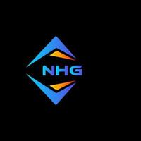 design de logotipo de tecnologia abstrata nhg em fundo preto. conceito de logotipo de letra de iniciais criativas nhg. vetor