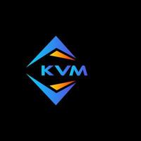 design de logotipo de tecnologia abstrata kvm em fundo preto. conceito criativo do logotipo da carta inicial kvm. vetor