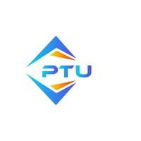 ptu design de logotipo de tecnologia abstrata em fundo branco. ptu conceito criativo do logotipo da carta inicial. vetor