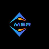 design de logotipo de tecnologia abstrata msr em fundo preto. conceito de logotipo de letra de iniciais criativas msr. vetor