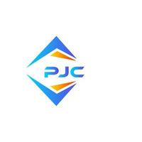 design de logotipo de tecnologia abstrata pjc em fundo branco. conceito de logotipo de carta de iniciais criativas pjc. vetor