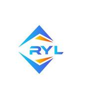 design de logotipo de tecnologia abstrata ryl em fundo branco. ryl conceito de logotipo de carta de iniciais criativas. vetor