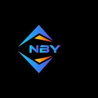 nby design de logotipo de tecnologia abstrata em fundo preto. nby conceito de logotipo de letra de iniciais criativas. vetor