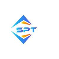 design de logotipo de tecnologia abstrata spt em fundo branco. conceito de logotipo de carta de iniciais criativas spt. vetor