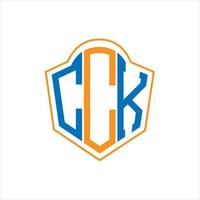 design de logotipo de escudo de monograma abstrato cck em fundo branco. logotipo da carta inicial criativa cck. vetor