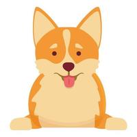vetor de desenhos animados de ícone de cachorrinho de sorriso. Cachorro fofinho