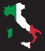 mapa da itália com bandeira dentro vetor