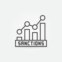 ícone ou sinal do esboço do conceito do vetor do gráfico das sanções