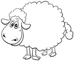 página de livro para colorir de animais de fazenda de ovelhas vetor