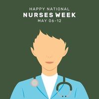 a ilustração do cartaz da semana nacional das enfermeiras é observada nos estados unidos de 6 a 12 de maio de cada ano vetor