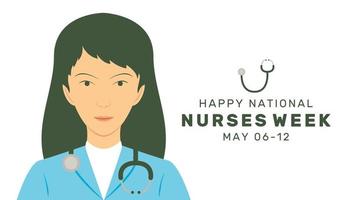 a ilustração vetorial da semana nacional das enfermeiras é observada nos estados unidos de 6 a 12 de maio de cada ano vetor