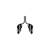 ícone de pulmões. símbolo de fundo do pôster de conscientização do câncer de pulmões de estilo simples. elemento de design de logotipo de marca de pulmões. impressão de camisetas de pulmões. vetor para adesivo.