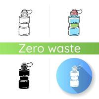ícone de garrafa de água reutilizável vetor
