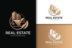 modelo de design de logotipo imobiliário ecológico vetor