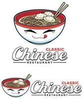mascote restaurante chinês vetor