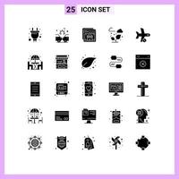 25 ícones criativos sinais e símbolos modernos de elementos de design de vetores editáveis de nuvem de navegador de folha de voo