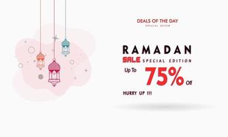 design de modelo de desconto de banner de mídia social de venda do ramadã para promoção de negócios vetor