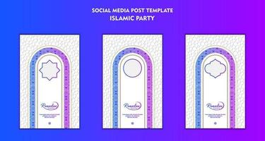 conjunto de modelo quadrado de postagem de mídia social para ramadan kareem e bom para e bom para outra festa islâmica vetor