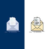 carta de contrato de correio e-mail briefing vetor de ícone de cor plana