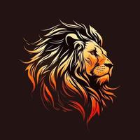 cabeça de leão símbolo do logotipo do leão - elemento elegante do logotipo do jogo para a marca - símbolos abstratos vetor