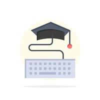 teclado chave educação graduação círculo abstrato ícone de cor plana de fundo vetor