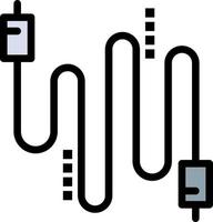 cabo de áudio cabos comunicação modelo de banner de ícone de vetor de ícone de cor plana
