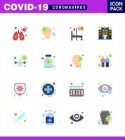 conjunto de ícones de prevenção de coronavírus 25 aviso azul viagem hospital avião clínica viral coronavírus doença 2019nov vetor elementos de design