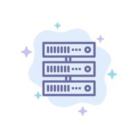 computação ícone azul da rede de armazenamento de dados no fundo abstrato da nuvem vetor